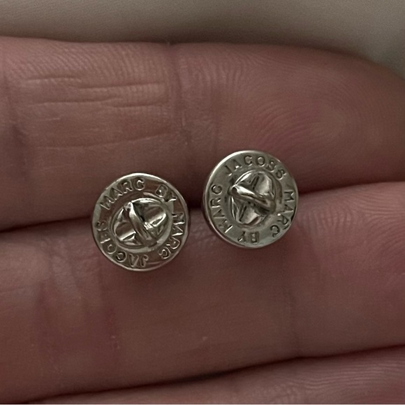 Marc By Marc Jacobs Logo Turn Lock Stud Earrings - Picture 3 of 4